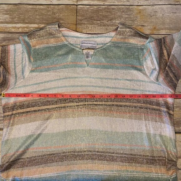 Alfred Dunner Sweater. Lightweight, multi-pastel colored, 3/4 sleeve-Size PL - Picture 4 of 7